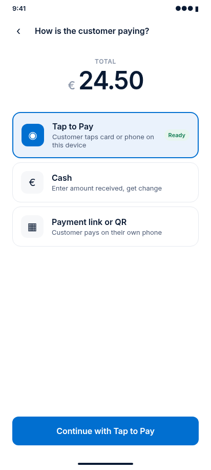 aidafi checkout choosing a payment method
